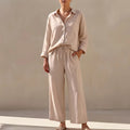 Genzel - Ensemble chemise boutonnée et pantalon pour femme
