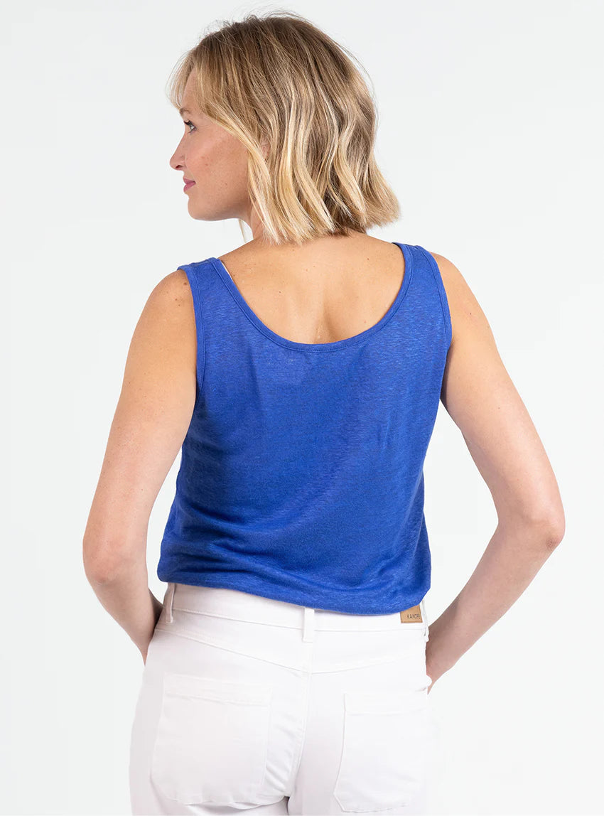 Débardeur femme en lin Bleu Indigo