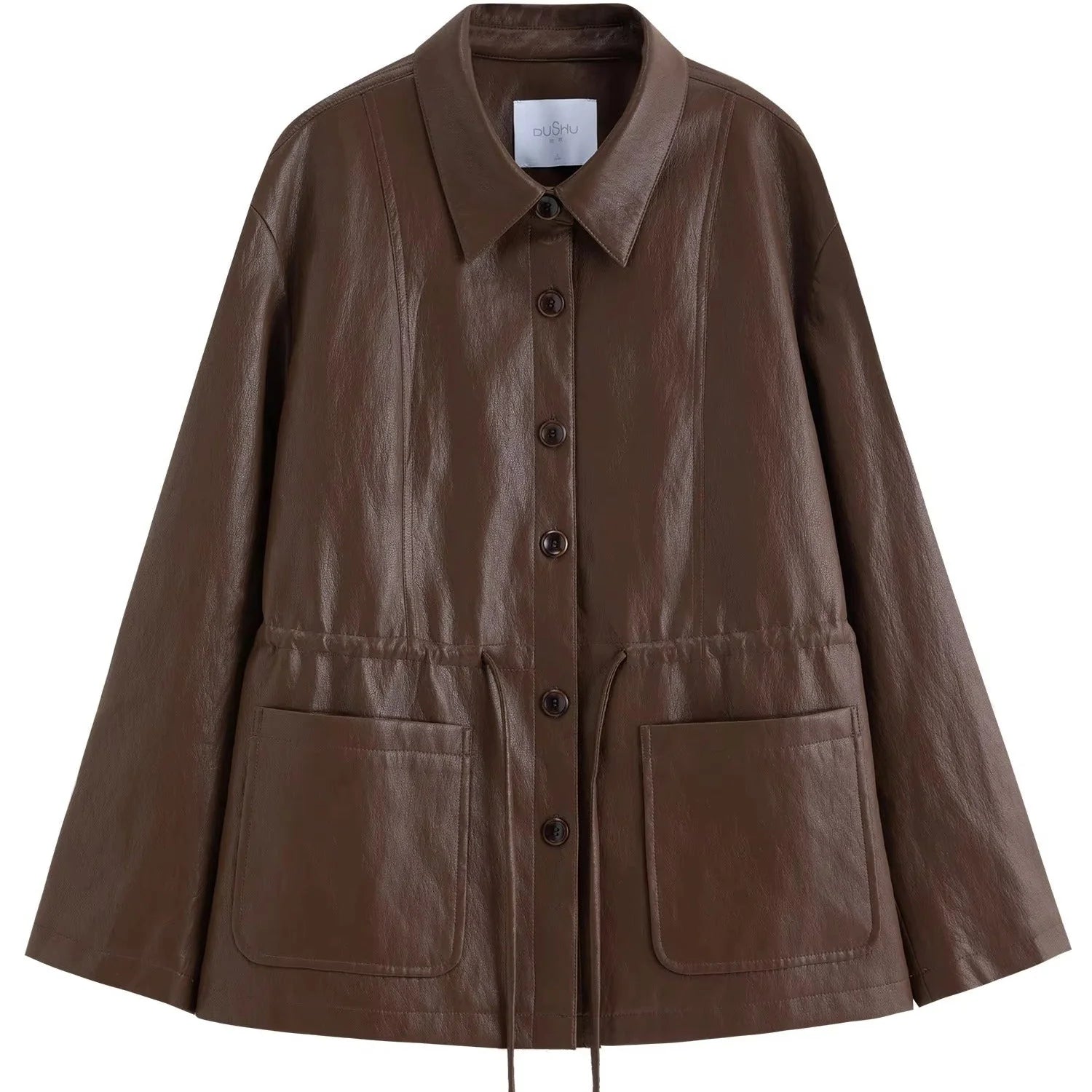 Veste en cuir oversize pour femme