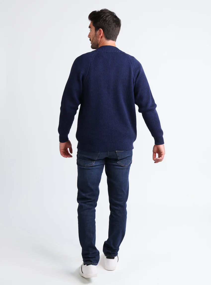 Gilet homme laine merinos Bleu Amiral