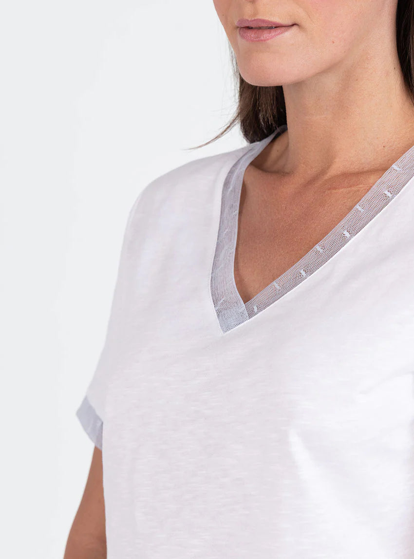 Tee-shirt femme en coton flammé