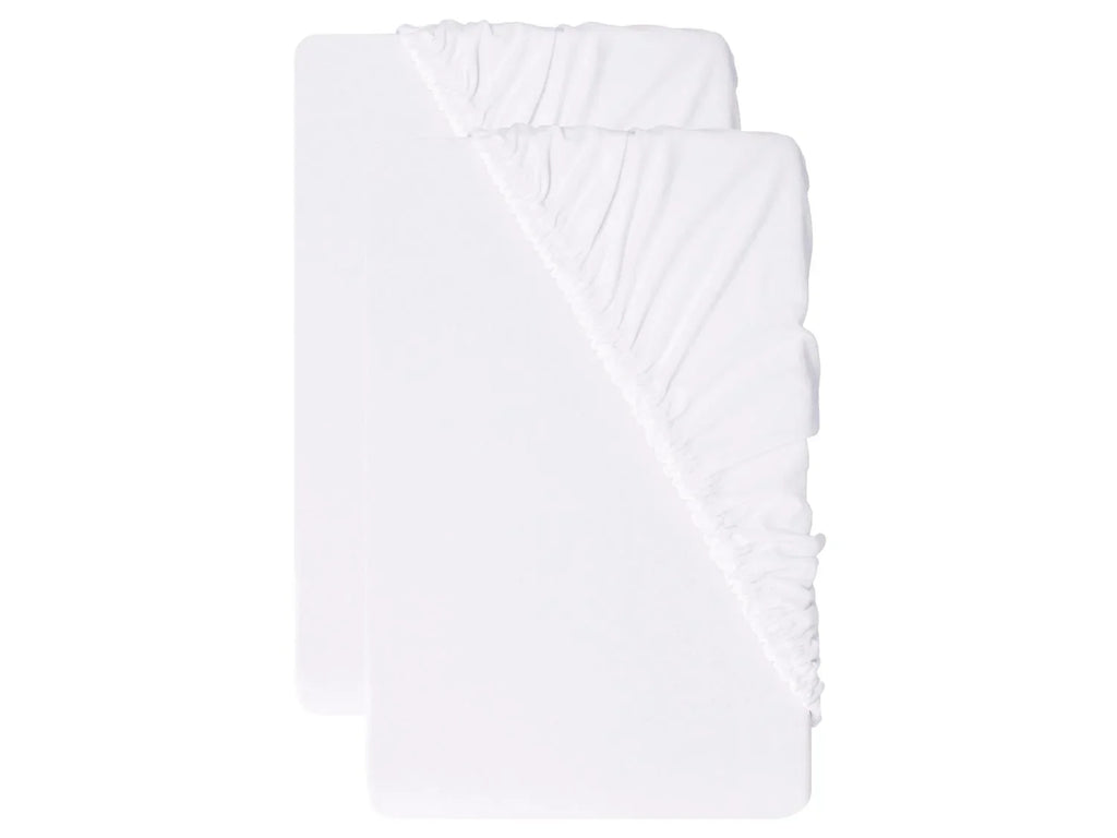LIVARNO Lot de 2 draps-housses en jersey, 90-100 x 200 cm