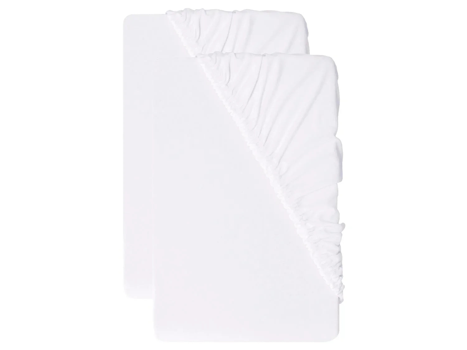 LIVARNO Lot de 2 draps-housses en jersey, 90-100 x 200 cm
