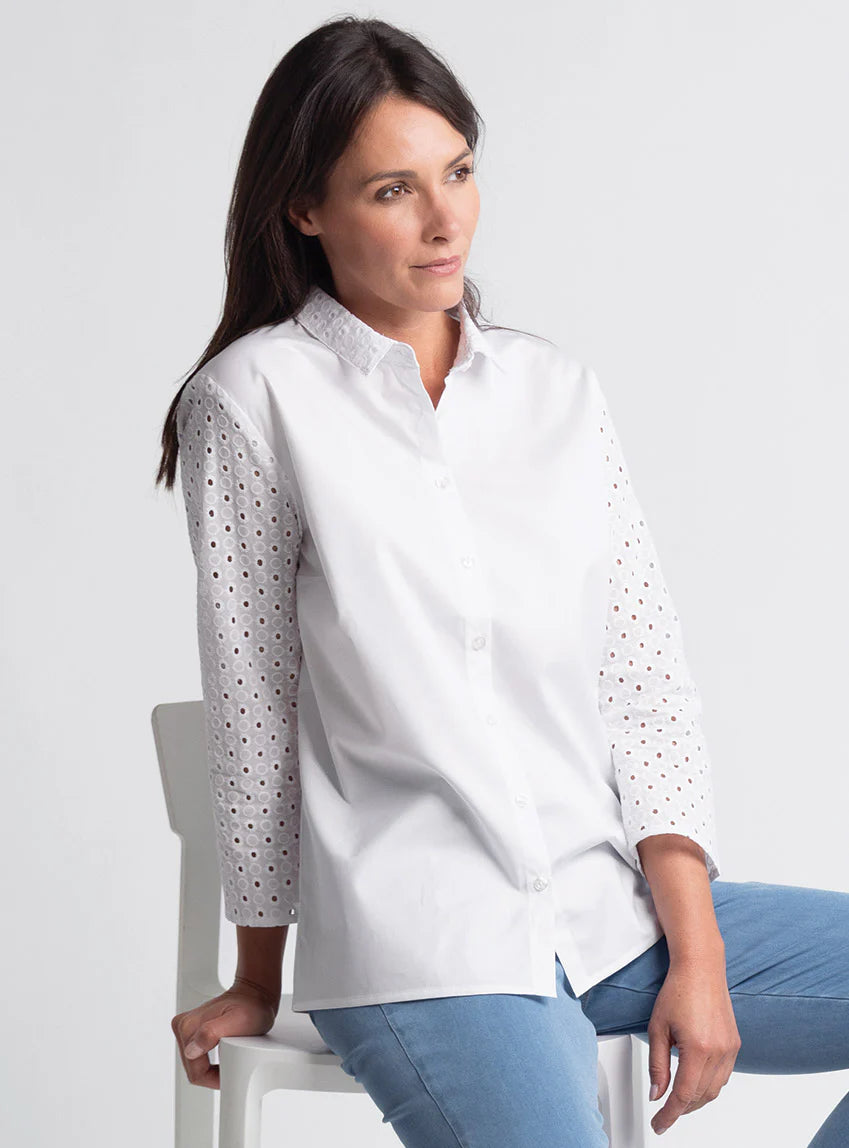 Chemisier femme blanc en coton
