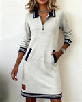 Robe en maille sportive avec col zippé