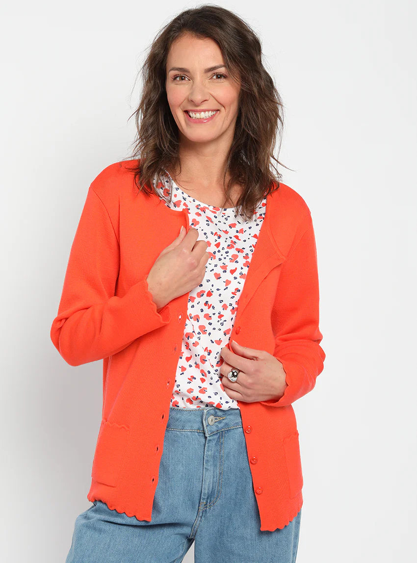 Cardigan femme en laine mérinos Orange Pulpe