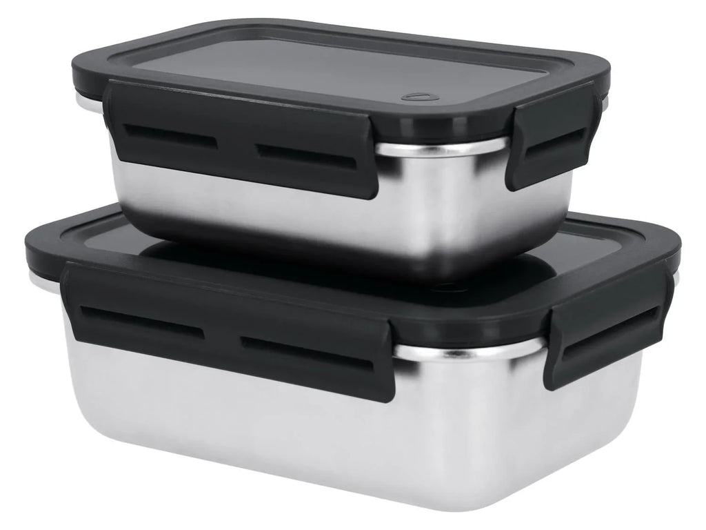 SILVERCREST Set de 2 botes de conservation en acier inoxydable