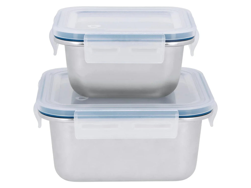 SILVERCREST Set de 2 botes de conservation en acier inoxydable