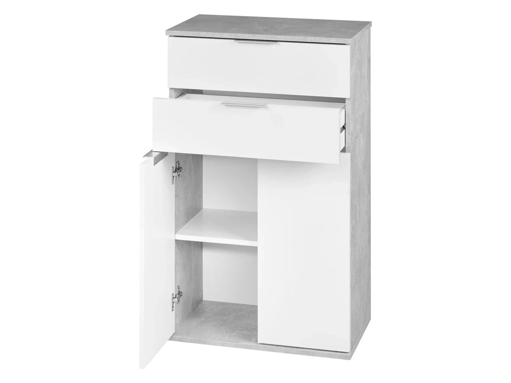 LIVARNO home Meuble bas, 57,6 x 94,8 x 32,9 cm, blanc/imitation bton