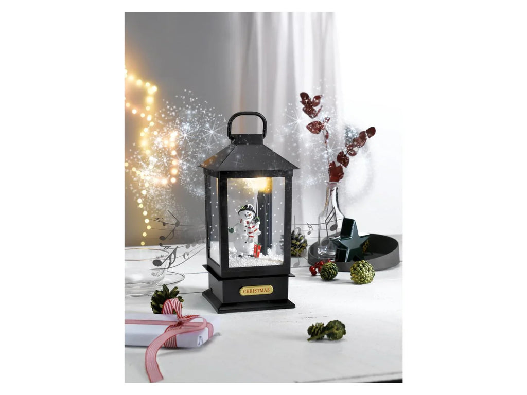 LIVARNO home Lanterne LED avec effet tempte de neige et musique