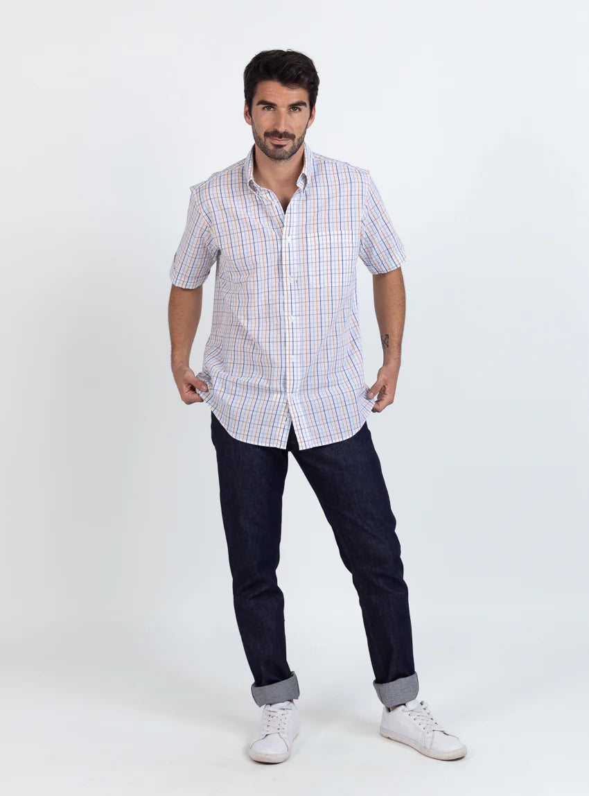 Chemise homme coton bleu horizon