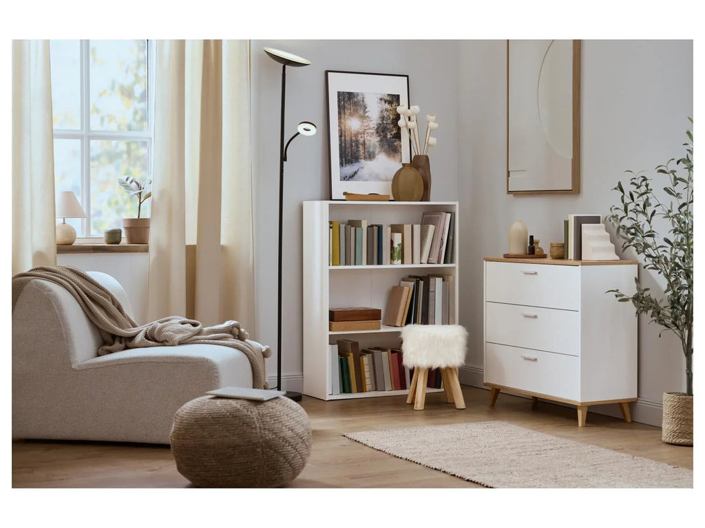 LIVARNO Commode Corfu, 80 x 75,3 x 33 cm, blanc/imitation chne