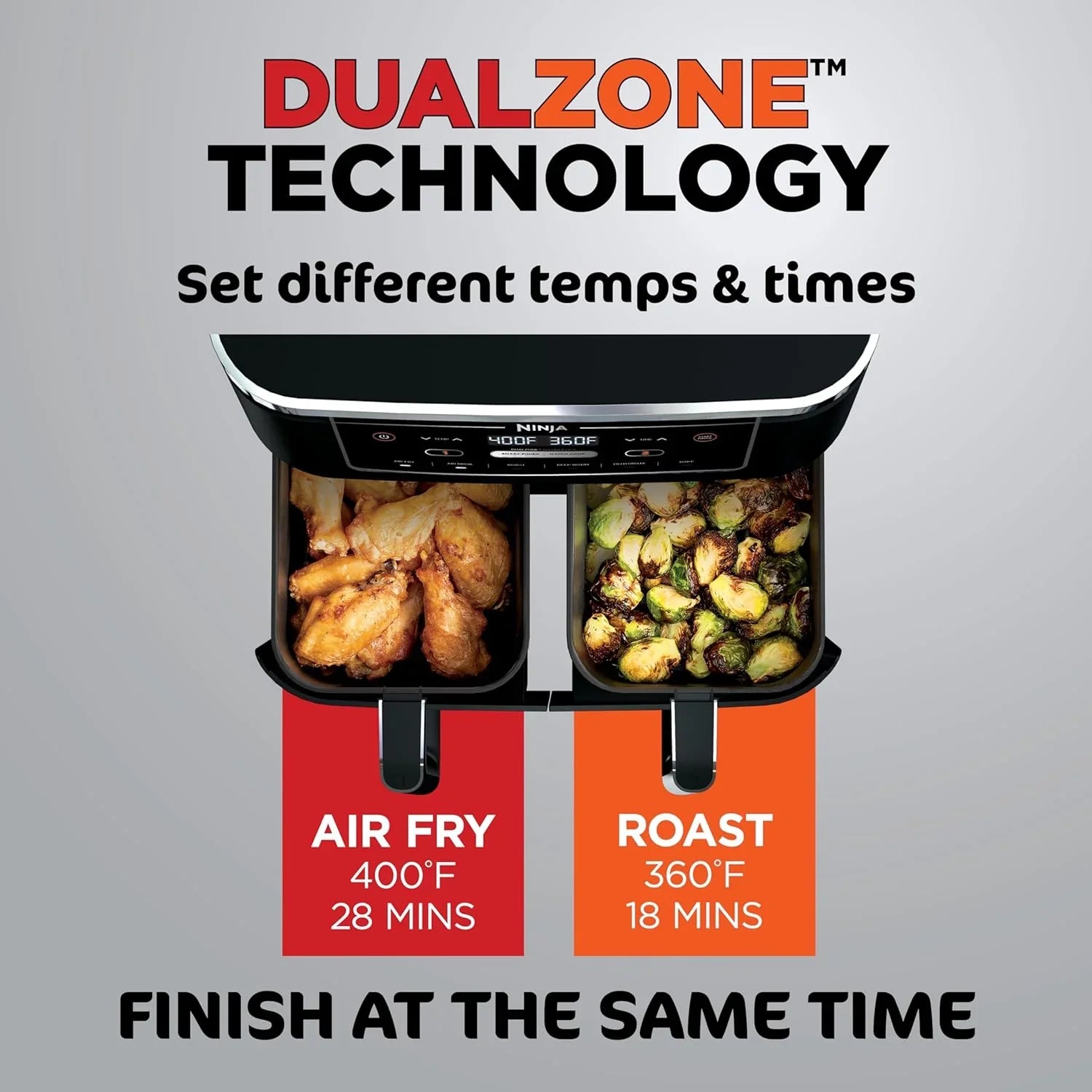 Ninja Foodi 6-in-1 FlexBasket Air Fryer with 7 QT MegaZone Basket Divider for Large Proteins