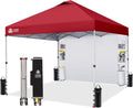 CROWN SHADES Canopy Tent 10x10 Pop Up Canopy Outdoor Shade with Pockets Sidewall, Easy Up Sun Shelter with One Person Set Up Center Lock, Portable Instant Camping Beach Canopy Tents, Purple
