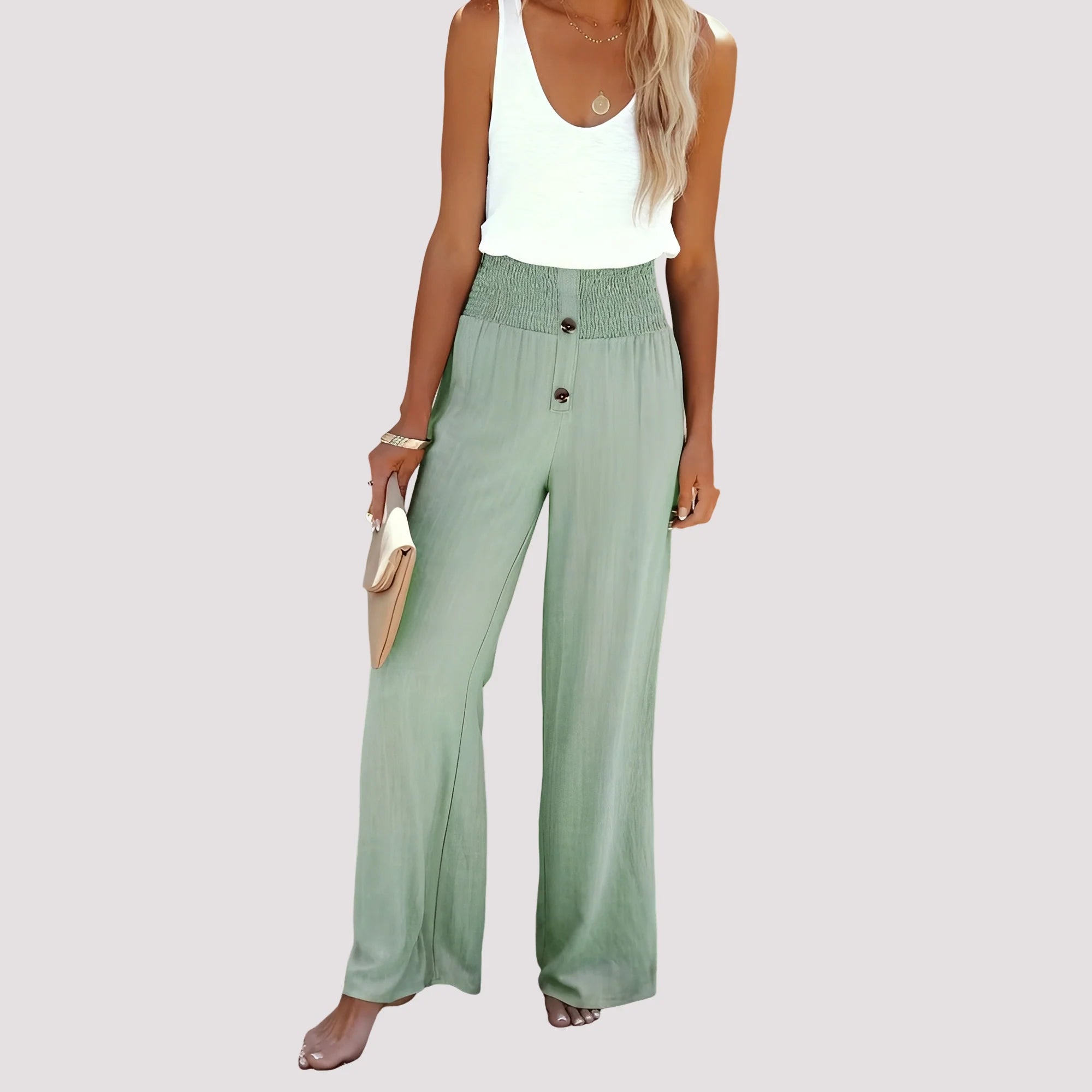 Christa - Pantalon ample taille haute