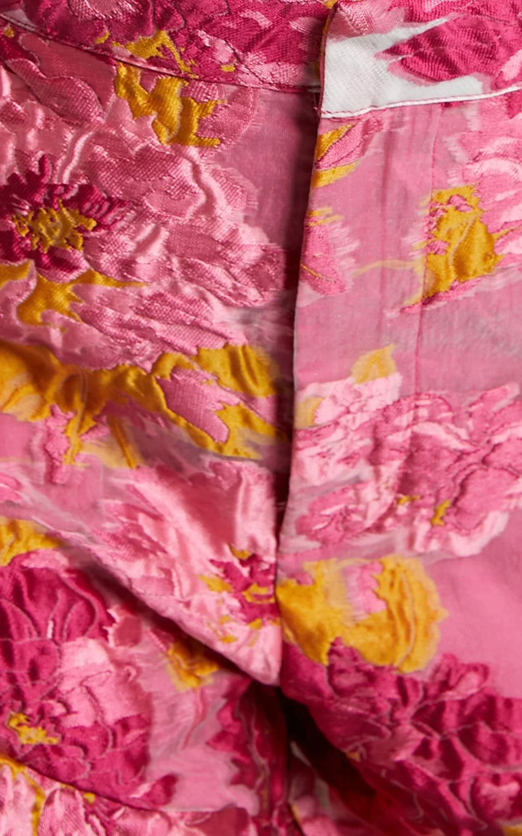 Brailey Shorts - Frill Hem Shorts in Pink Jacquard