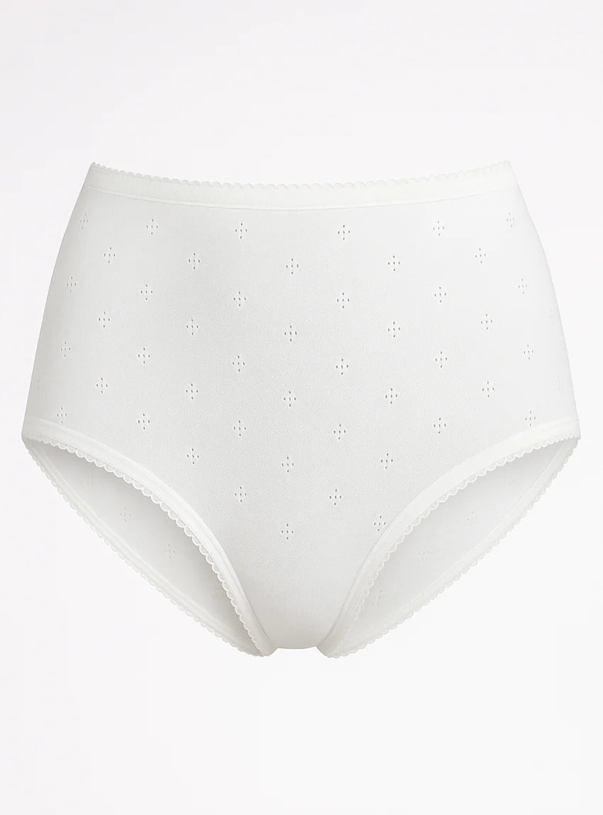 Culotte maille fantaisie en coton blanc