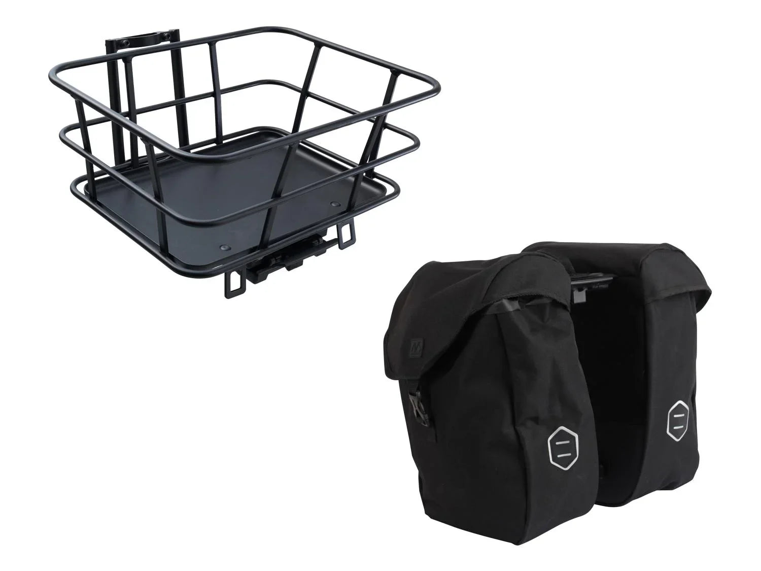 Porte-bagages avant et panier pour vlo lectrique ou sacoche double