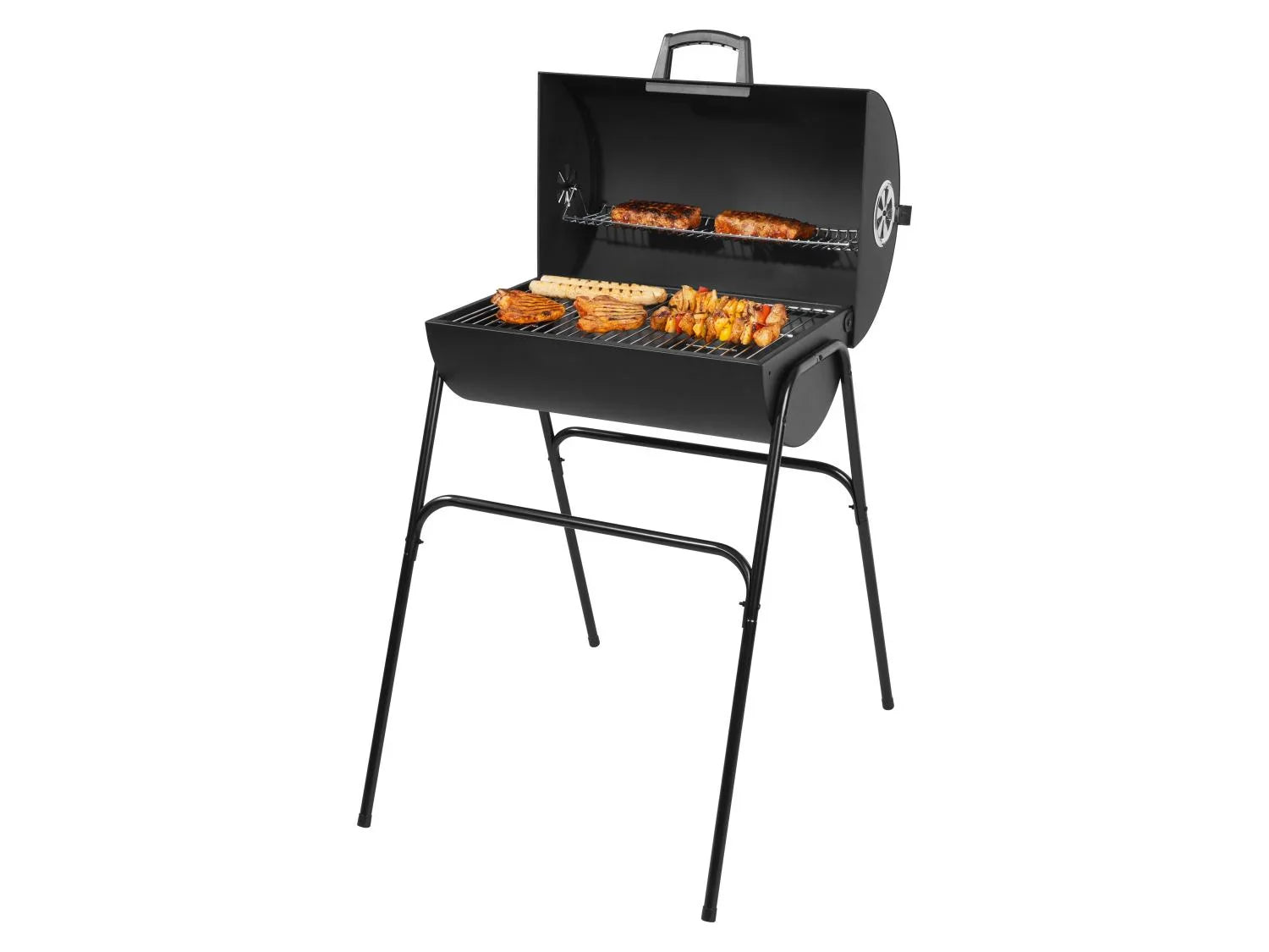 GRILLMEISTER Barbecue baril  charbon de bois KANSAS, 51 x 34 cm