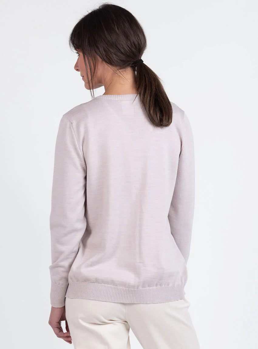 Cardigan femme en laine beige naturel