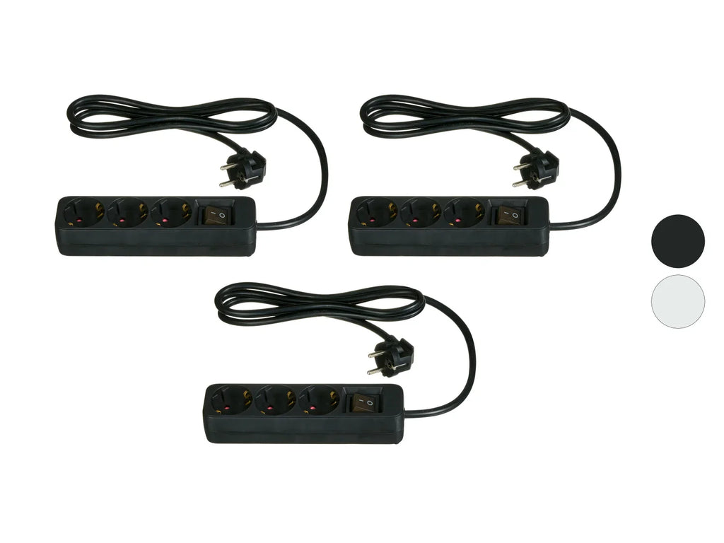 TRONIC Lot de 3 multiprises