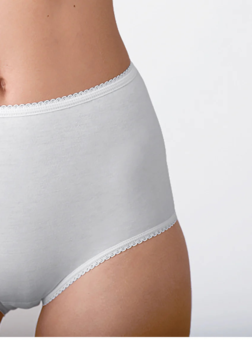 Culotte femme unie taille haute blanche
