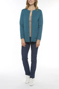 Veste longue en laine - VERT AUTOMNE
