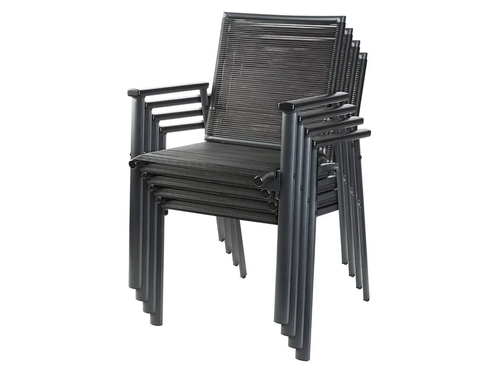 LIVARNO Chaise empilable Miami en aluminium, anthracite