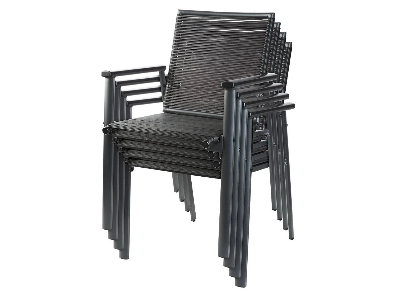 LIVARNO Chaise empilable Miami en aluminium, anthracite