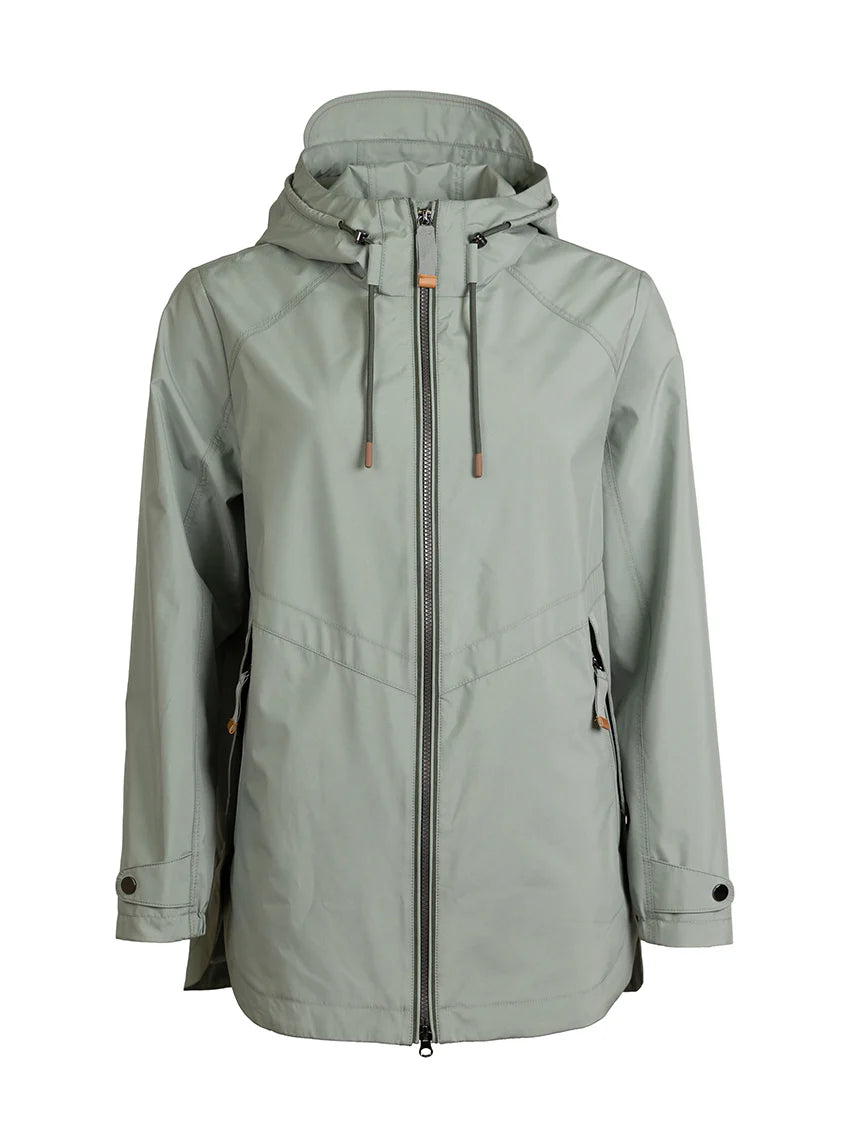 Parka femme avec capuche vert amande