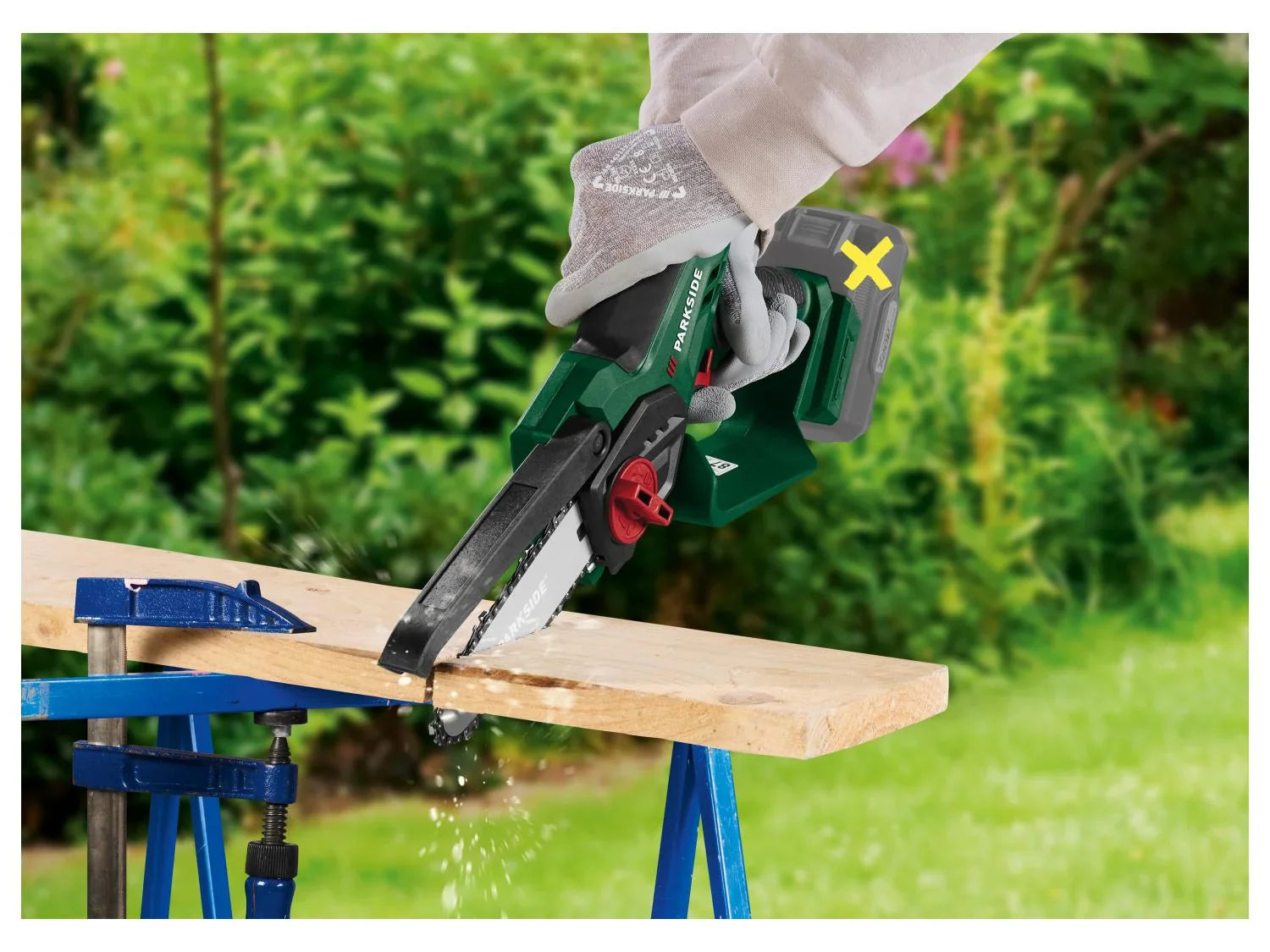 PARKSIDE Mini-trononneuse  bois sans fil PAGHS 20-Li C4, guide 17,7 cm, 20 V
