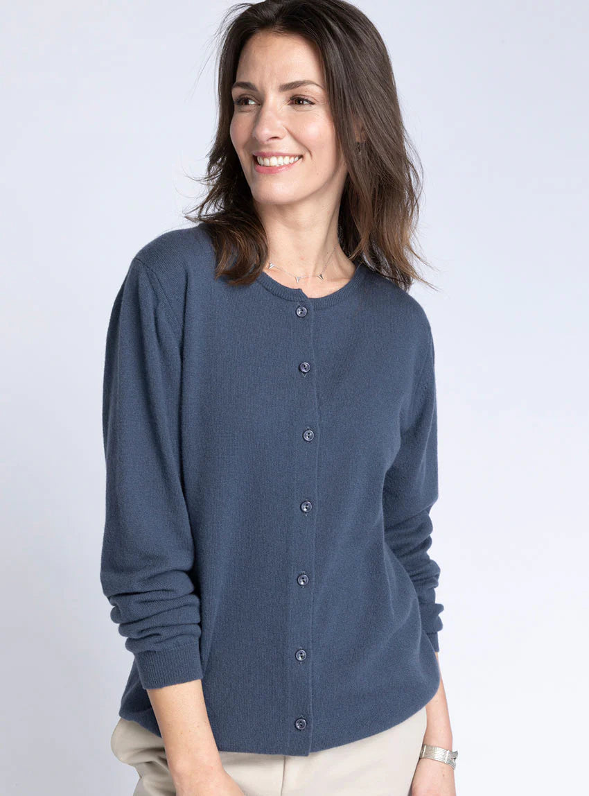 Cardigan femme en cachemire gris cendré