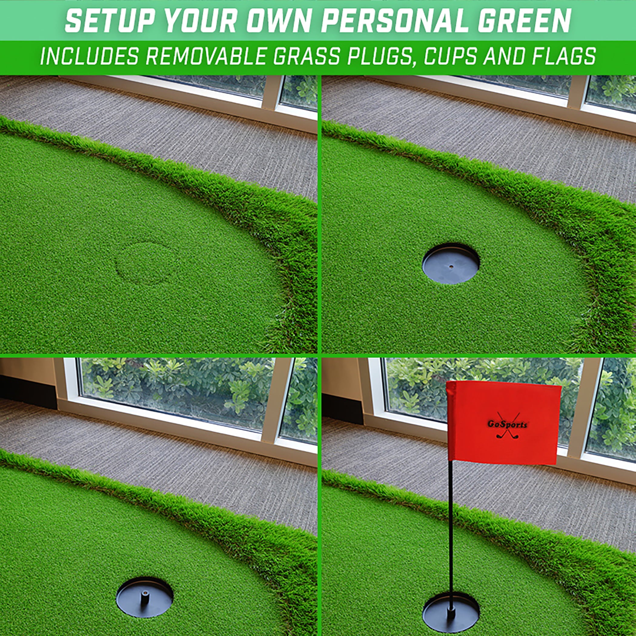 GoSports 12'x5' Golf Putting Green for Indoor & Outdoor Putting Practice