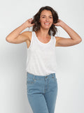 Débardeur femme en lin Blanc
