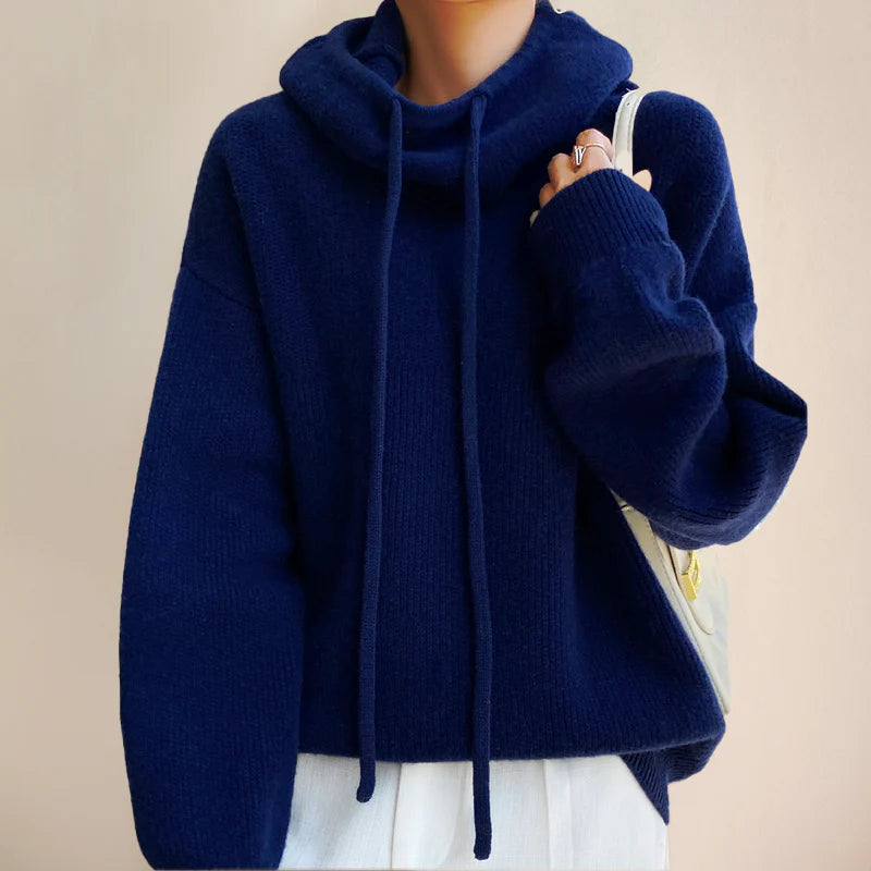 Pull à col roulé en laine mérinos pour femme