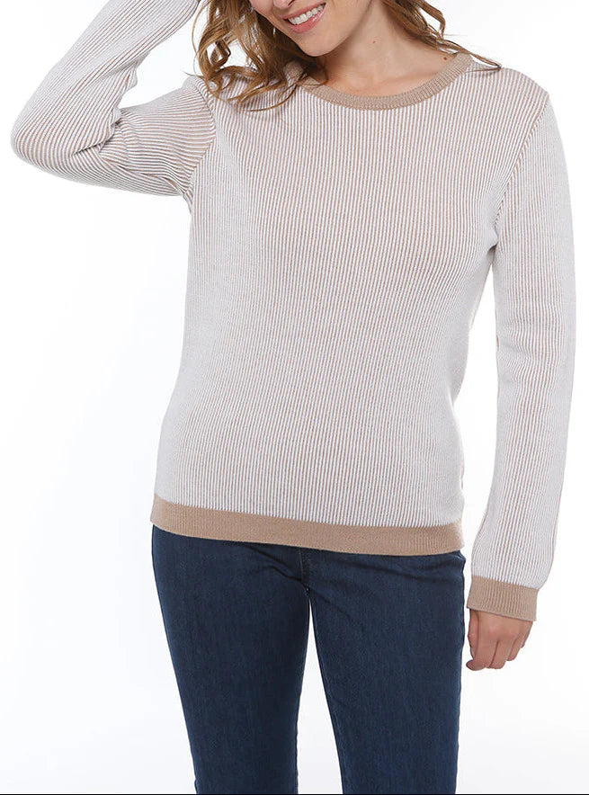 Pull femme maille anglaise beige chaud