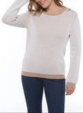 Pull femme maille anglaise beige chaud