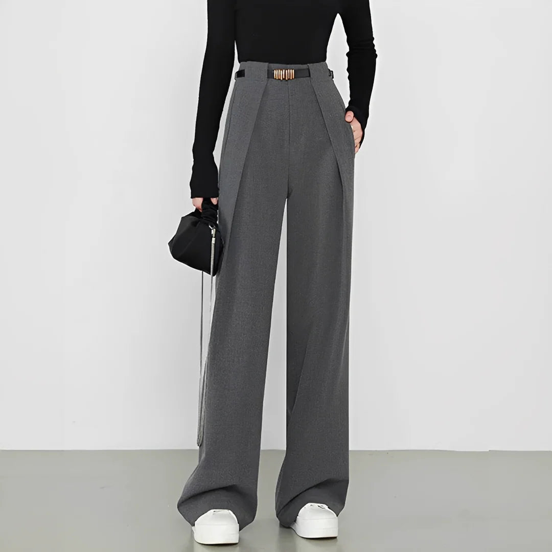 Hasmin - Pantalons droits avec poches simples