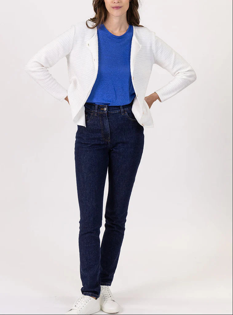 Cardigan femme en coton blanc crème