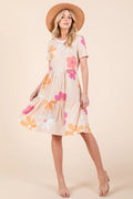 Sophie Paris | Robe à volants Bombom Floral avec col rond