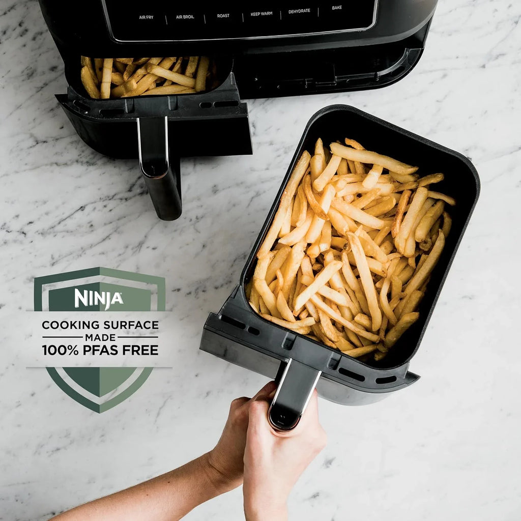 Ninja Foodi 6-in-1 FlexBasket Air Fryer with 7 QT MegaZone Basket Divider for Large Proteins