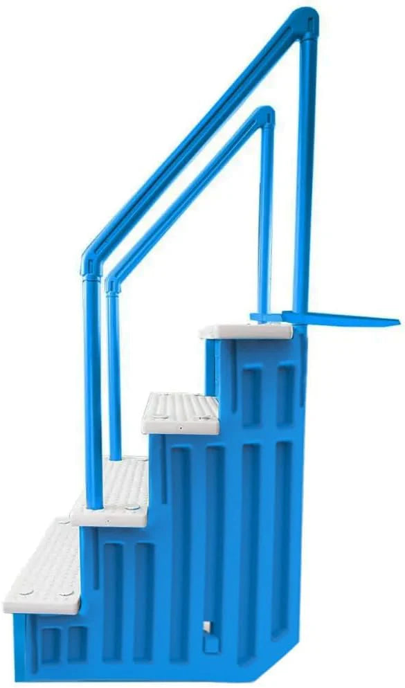 Select Anti-Slip in-Pool Steps | Gray | for Above Ground Swimming Pools | Can Mount to Decks 48 to 54 H | Safety Stairs Capacity Up to 300 lbs