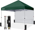 CROWN SHADES 10x10 Pop Up Canopy with 1 Side Wall - Beach Tent with One Push Setup - Outdoor Sun Shade for Events, Parties, Camping - Gazebo with STO-N-Go Cover Bag (White)
