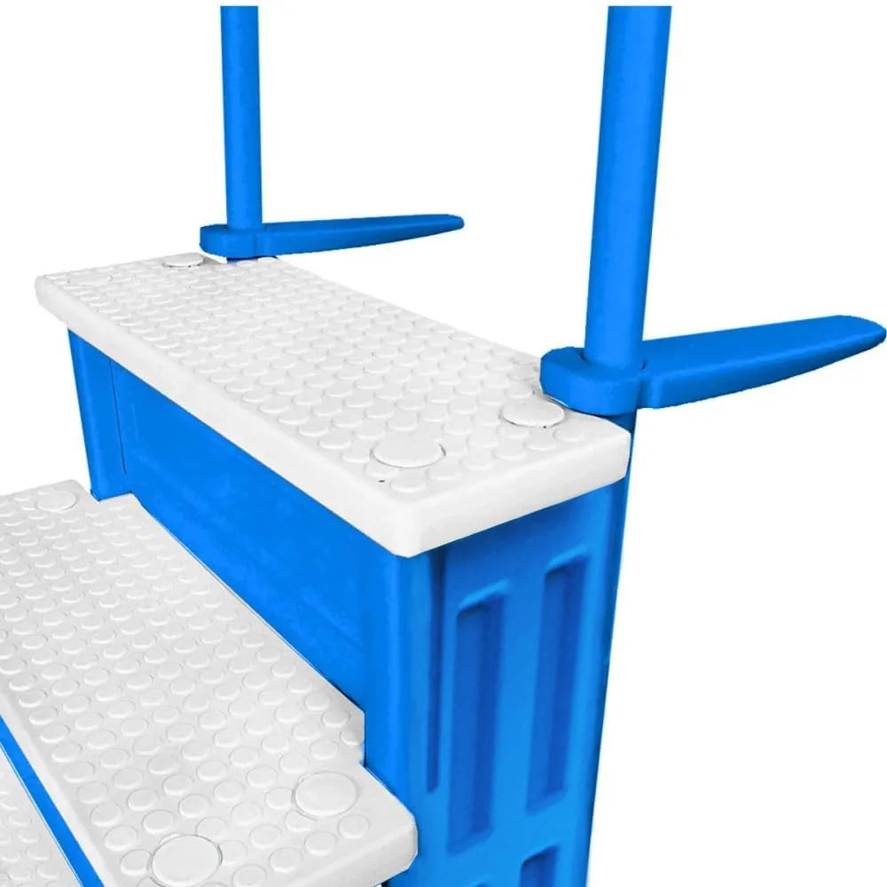 Select Anti-Slip in-Pool Steps | Gray | for Above Ground Swimming Pools | Can Mount to Decks 48 to 54 H | Safety Stairs Capacity Up to 300 lbs