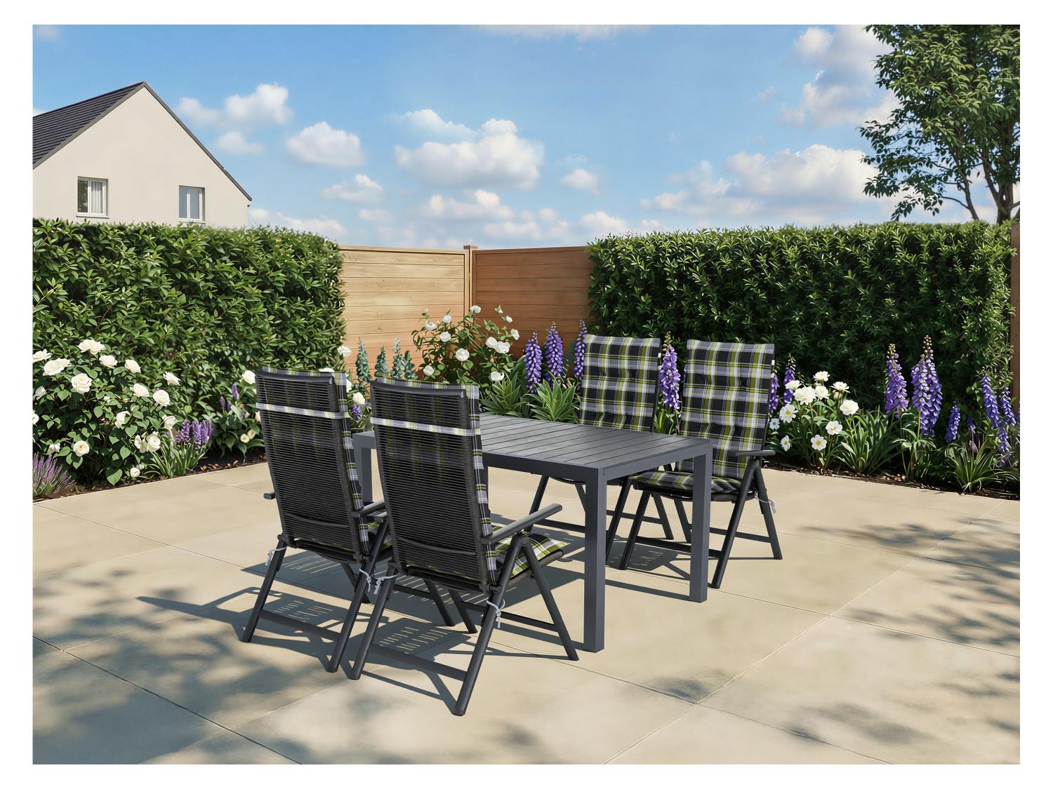 LIVARNO Table de jardin + Lot de 4 fauteuils Miami