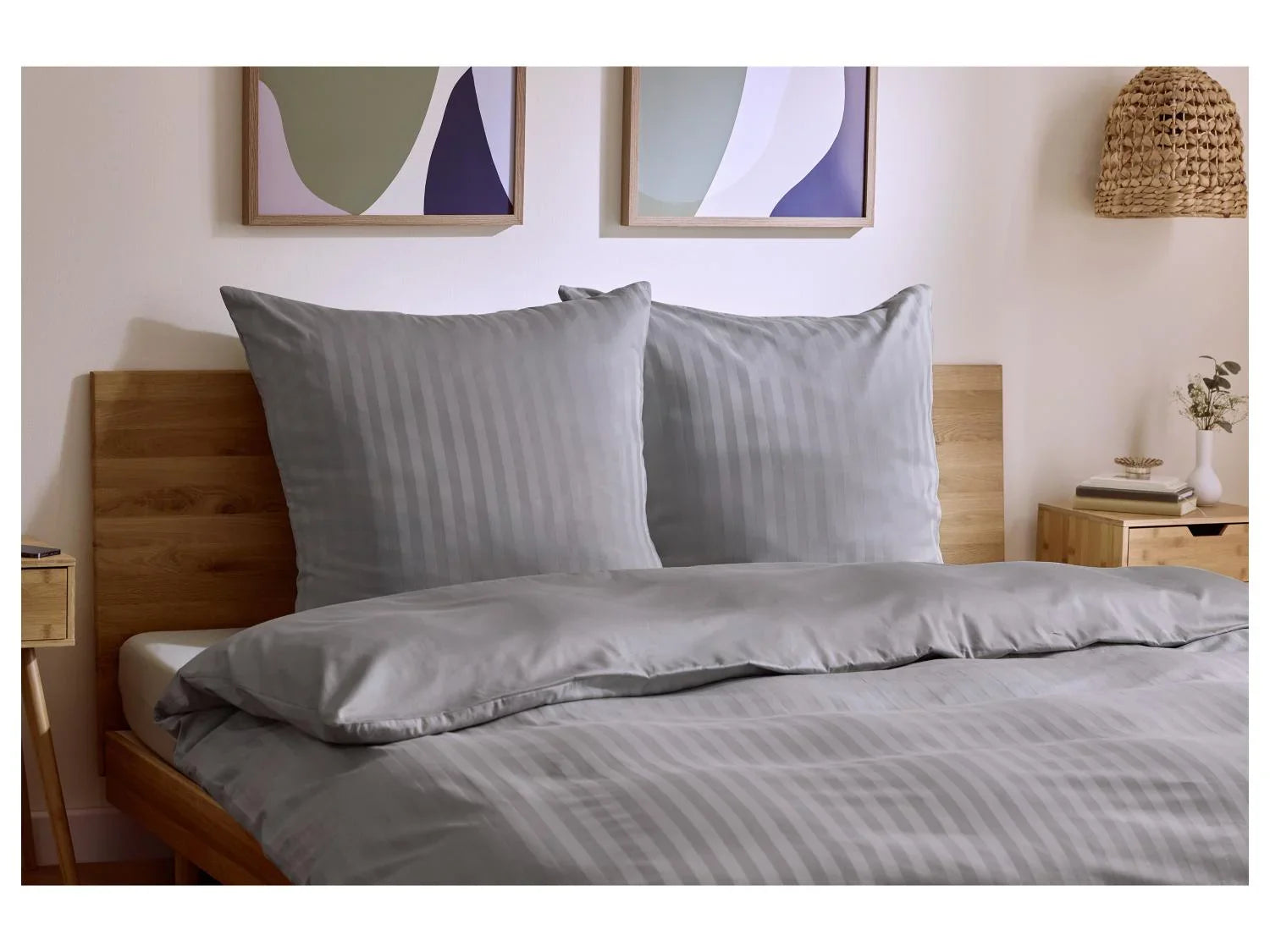 LIVARNO Drap-housse en satin de coton et bambou, 140 - 160 x 200 cm