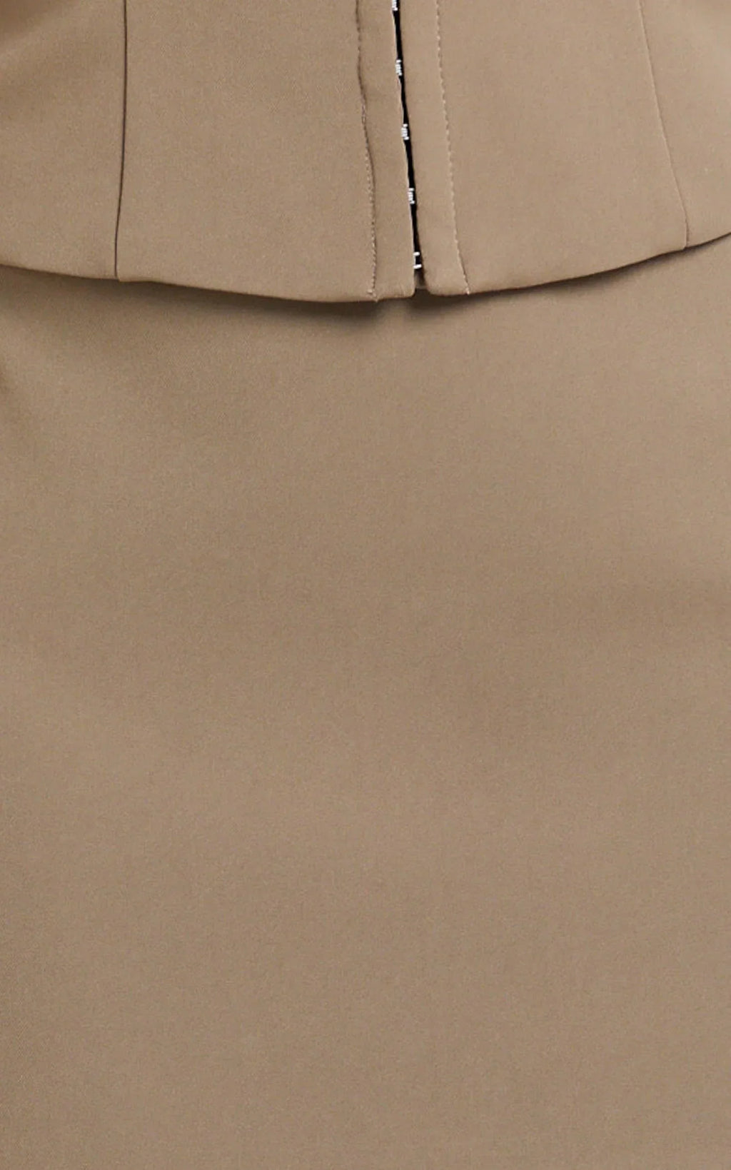 Mikey Mini Skirt - Mid Waisted Tailored A Line Skirt in Mocha