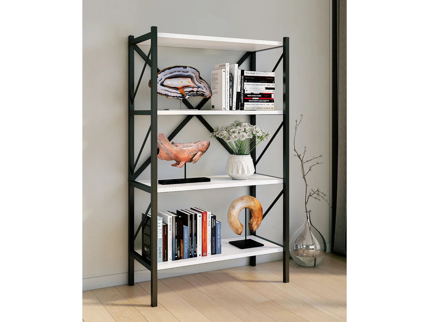 VCM tagre design industriel Insasi, 34 x 66 x 85/121/160 cm