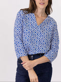 Blouse femme viscose bleu grec