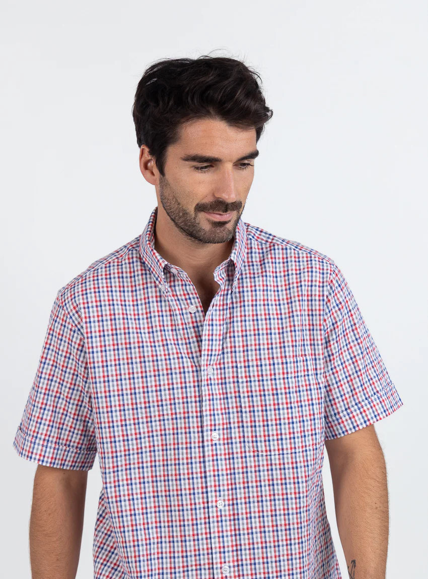 Chemise homme coton rouge doux